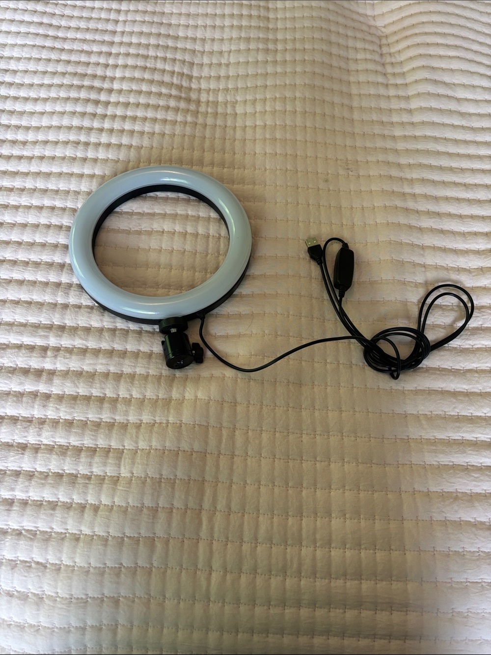 LED Ring Light with USB Cord - White and Black